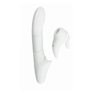 Boss Series Ghost Touch přirážecí rabbit vibrátor s podtlakem a ovladačem 21 cm